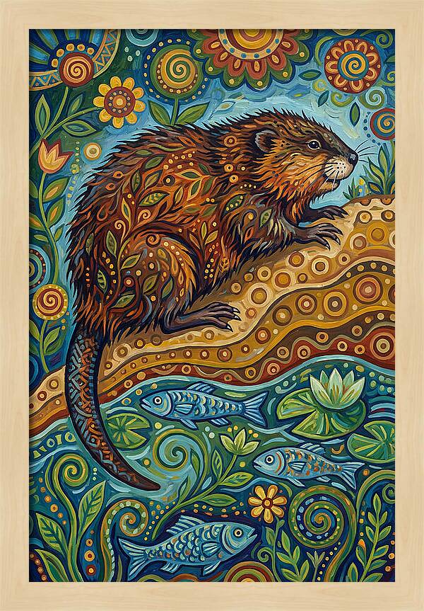 Folk Art Ondatra Scene