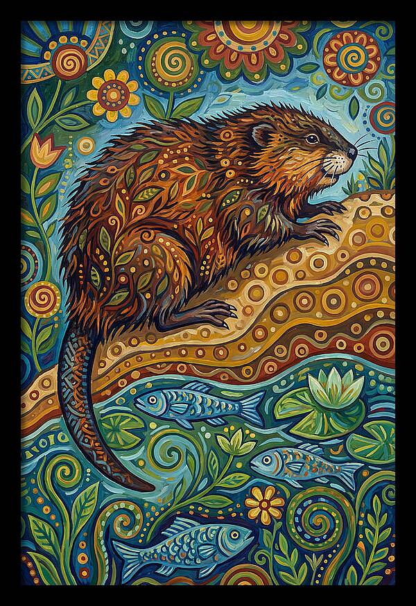 Folk Art Ondatra Scene