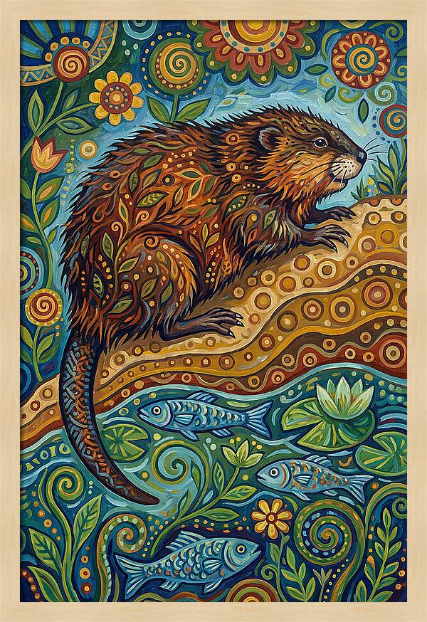 Folk Art Ondatra Scene
