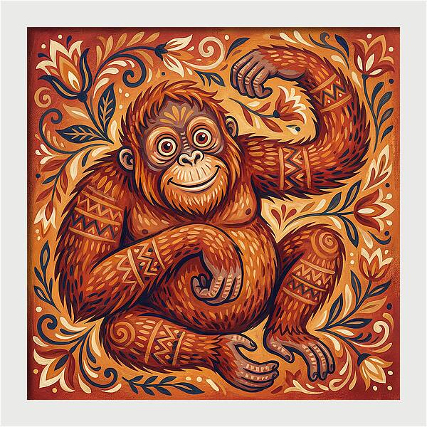 Folk Art Orangutan