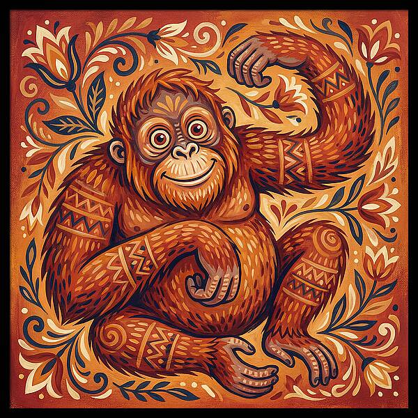 Folk Art Orangutan