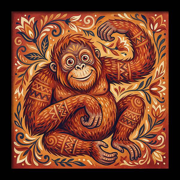 Folk Art Orangutan