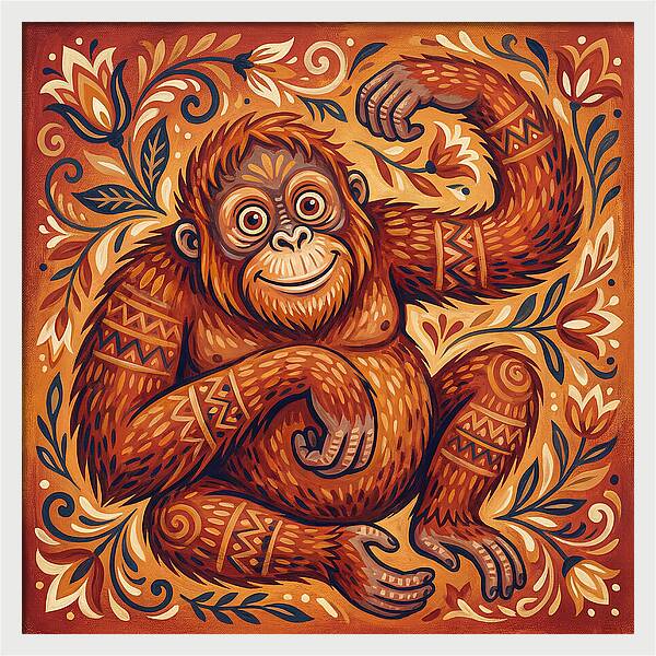 Folk Art Orangutan