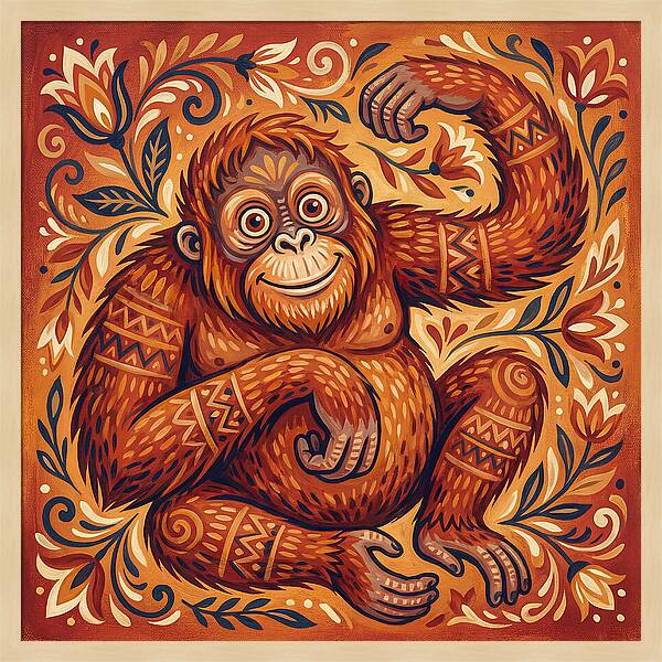 Folk Art Orangutan