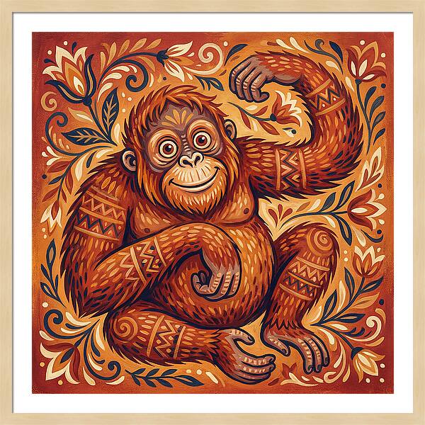 Folk Art Orangutan