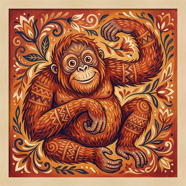 Folk Art Orangutan
