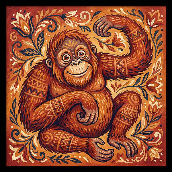 Folk Art Orangutan