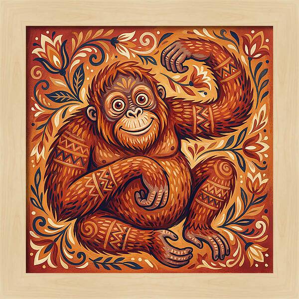 Folk Art Orangutan
