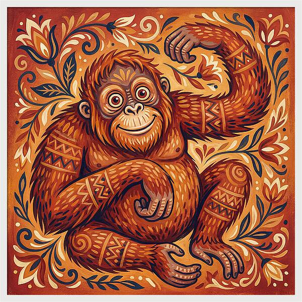 Folk Art Orangutan