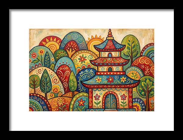 Folk Art Pagoda Amidst Nature