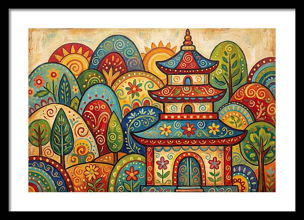 Folk Art Pagoda Amidst Nature