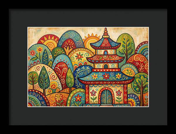 Folk Art Pagoda Amidst Nature