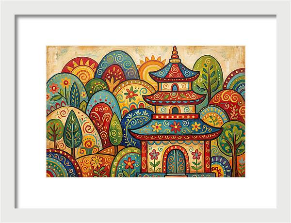 Folk Art Pagoda Amidst Nature
