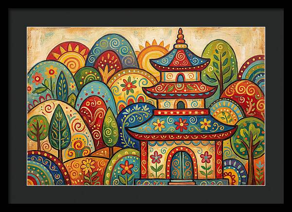 Folk Art Pagoda Amidst Nature