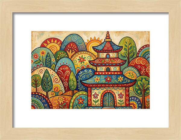 Folk Art Pagoda Amidst Nature
