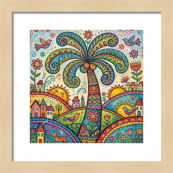 Folk Art Palm Tree Paradise