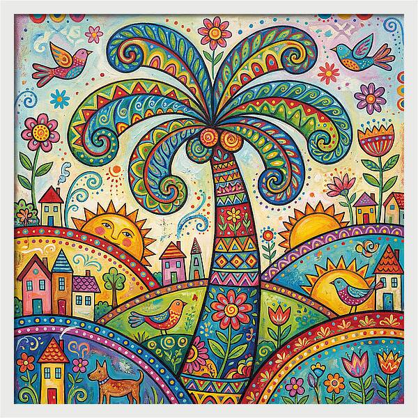 Folk Art Palm Tree Paradise