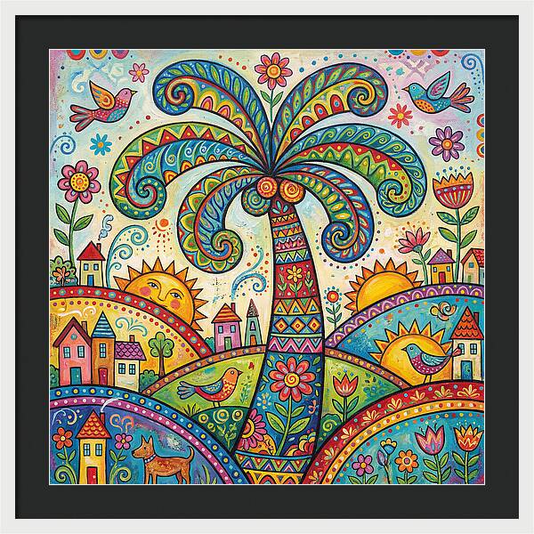 Folk Art Palm Tree Paradise