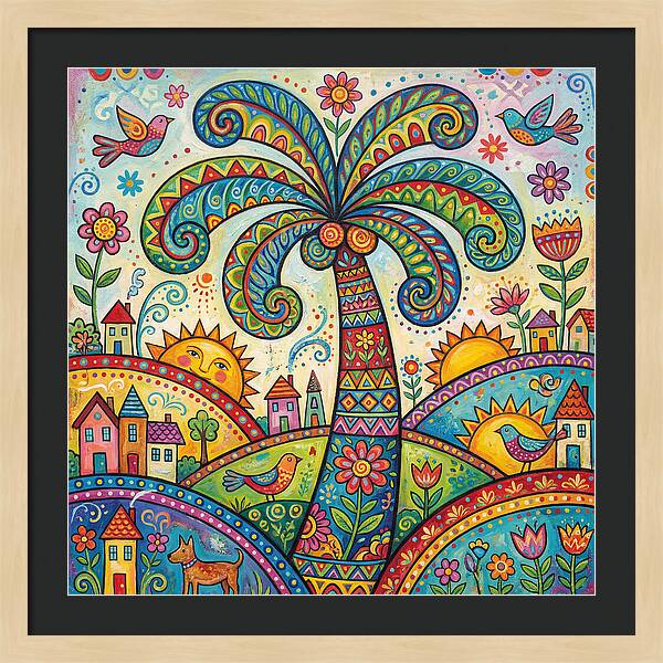 Folk Art Palm Tree Paradise