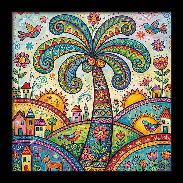 Folk Art Palm Tree Paradise