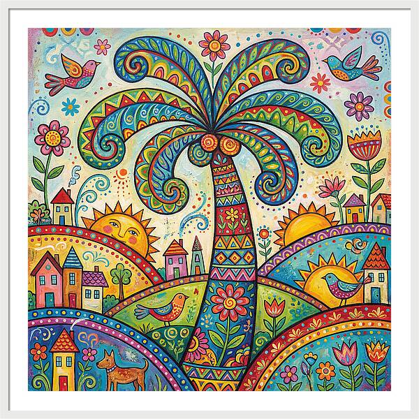 Folk Art Palm Tree Paradise