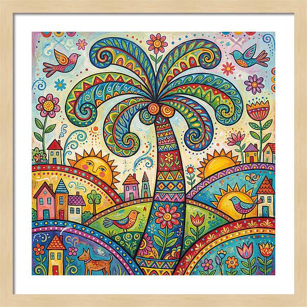 Folk Art Palm Tree Paradise