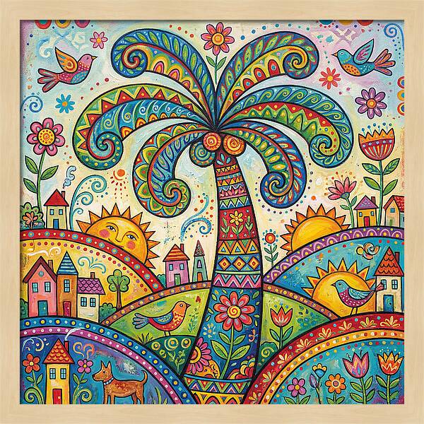 Folk Art Palm Tree Paradise