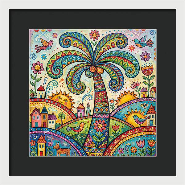 Folk Art Palm Tree Paradise