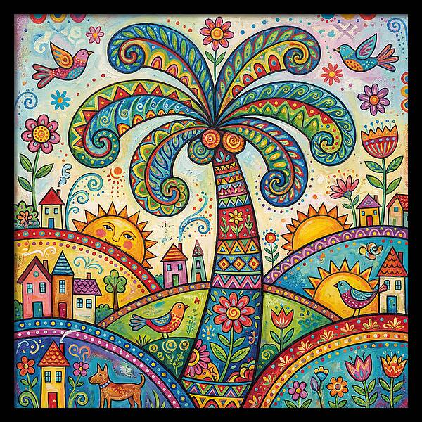 Folk Art Palm Tree Paradise