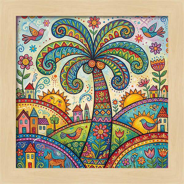 Folk Art Palm Tree Paradise