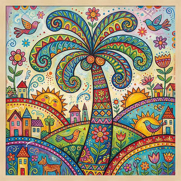 Folk Art Palm Tree Paradise
