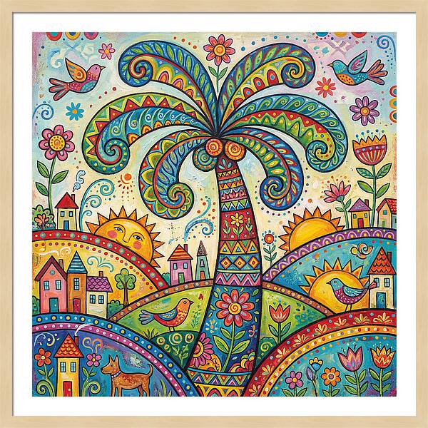 Folk Art Palm Tree Paradise