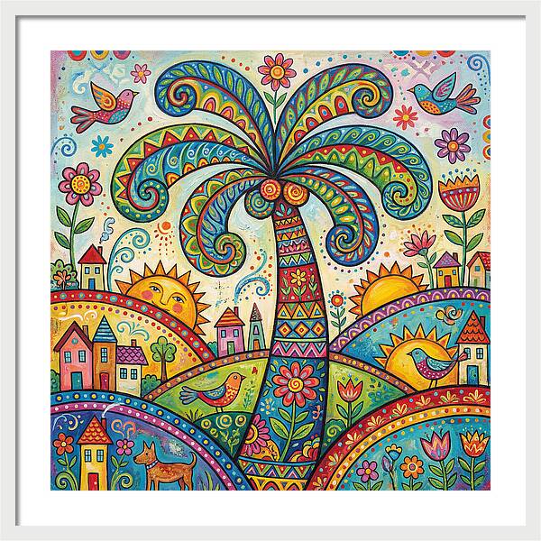 Folk Art Palm Tree Paradise