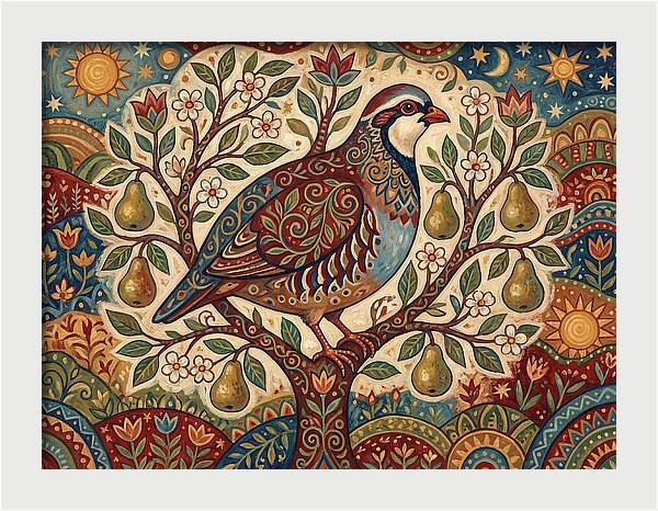 Folk Art Partridge In Nature