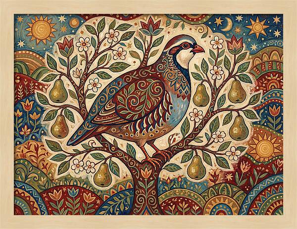 Folk Art Partridge In Nature