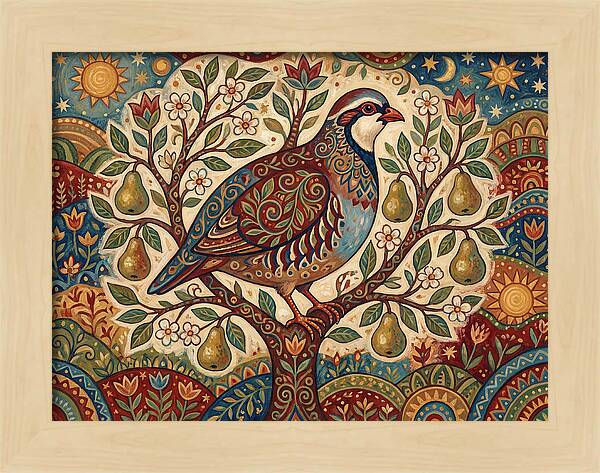 Folk Art Partridge In Nature