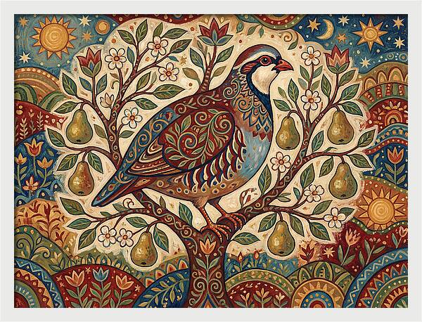Folk Art Partridge In Nature
