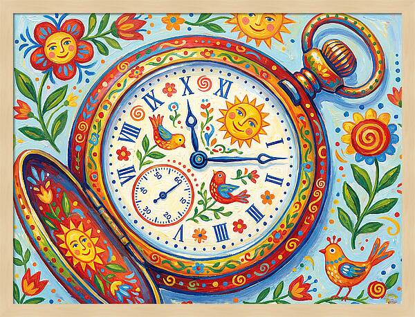 Folk Art Pocket Watch