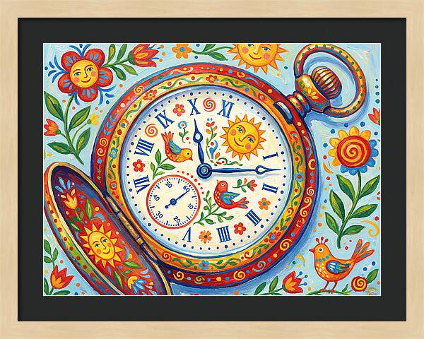 Folk Art Pocket Watch