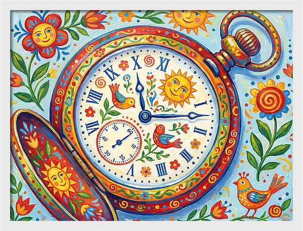 Folk Art Pocket Watch