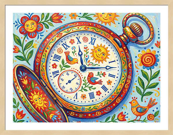 Folk Art Pocket Watch