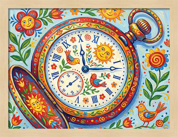 Folk Art Pocket Watch