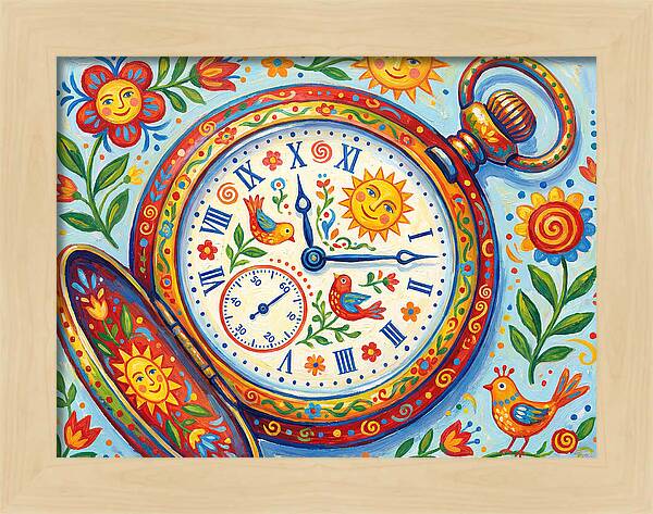 Folk Art Pocket Watch