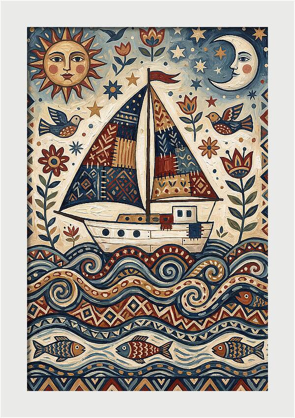 Folk Art Sailboat Adventure