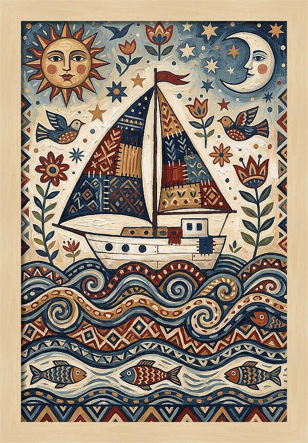 Folk Art Sailboat Adventure