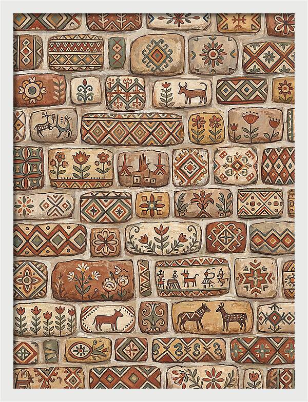 Folk Art Stone Wall