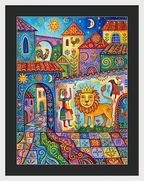 Folk Art Street Scene
