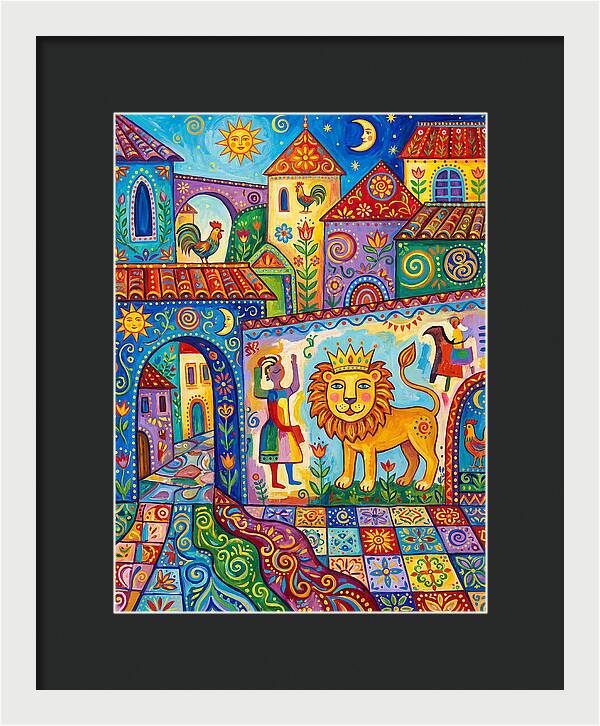 Folk Art Street Scene
