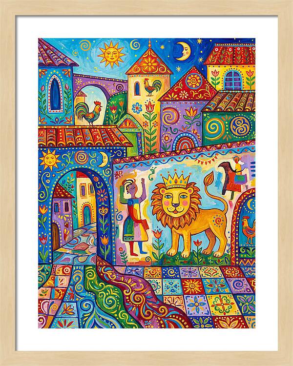 Folk Art Street Scene