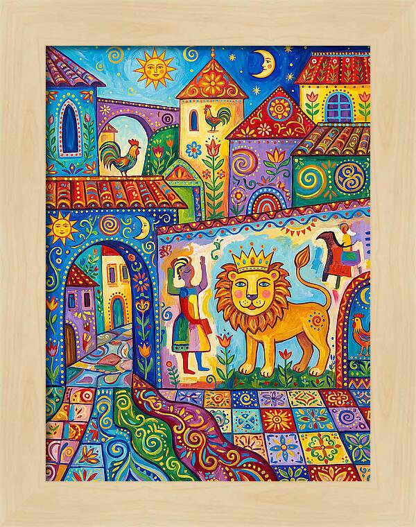 Folk Art Street Scene